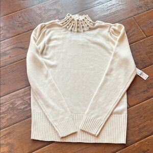 New York & Company Cream Turtleneck Sweater